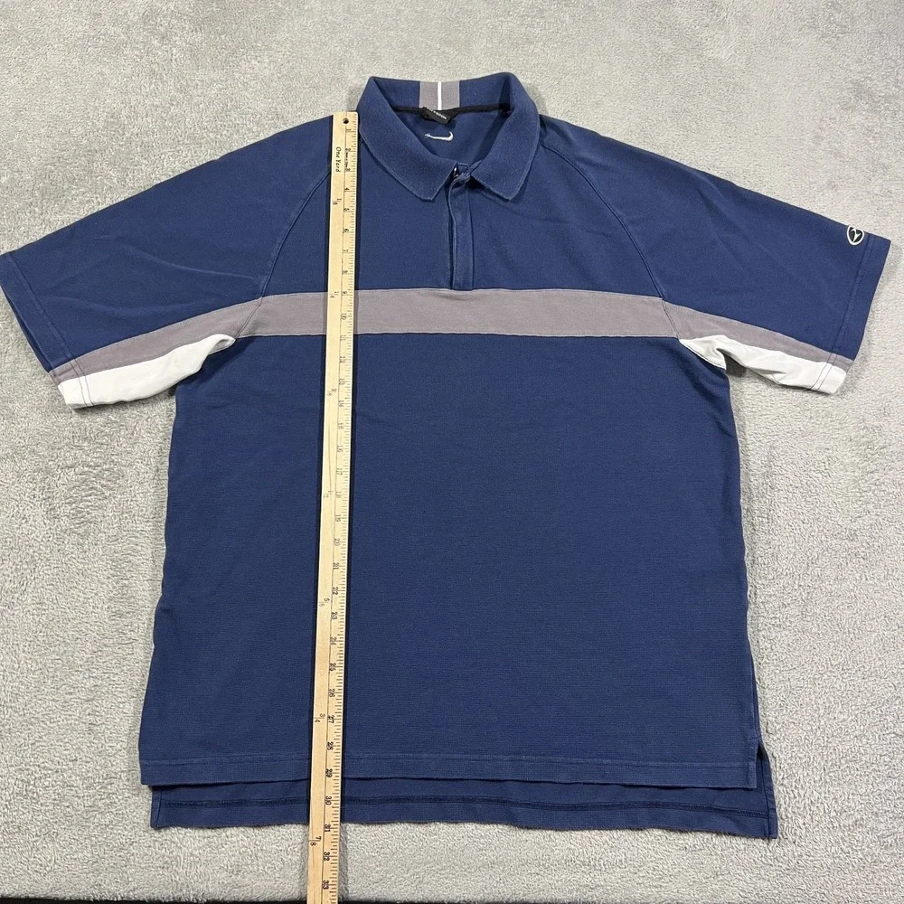 Vintage Nike Tiger Woods Yin Yang Polo Shirt Mens XL Blue Golf Logo Zip
